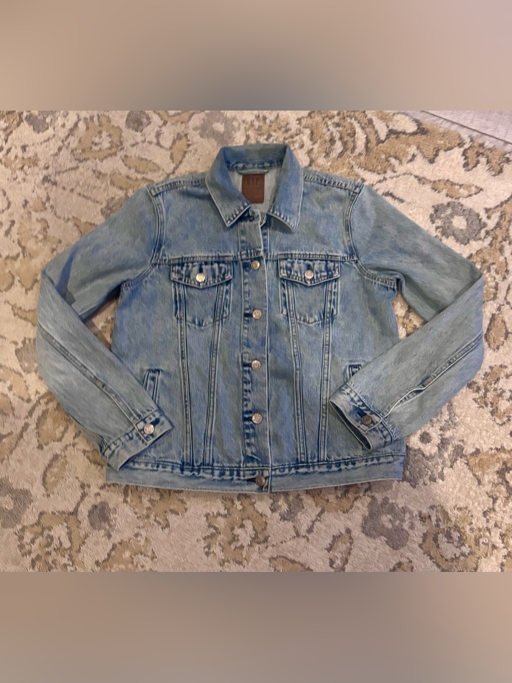 Gap Light Wash Denim Jean Jacket Womens Size Medium Icon Retro 90s Y2K EUC